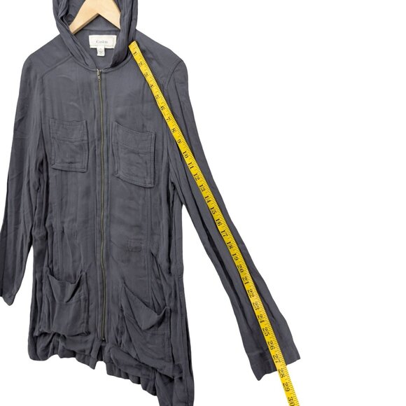 Caslon Utility Jacket Womens Dark Grey Full Zip Hooded Lightweight Pockets Sz XS - Picture 8 of 9